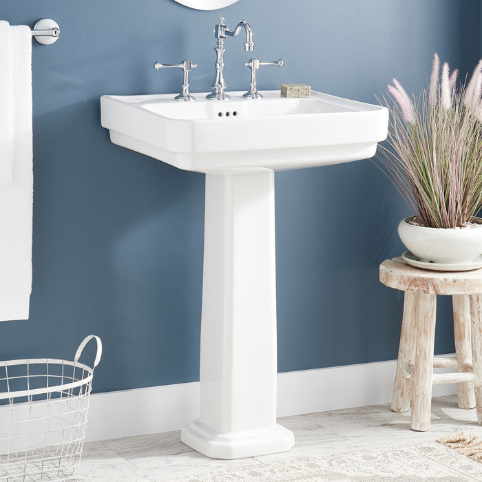 Signature Hardware AmberleyPorcelain Pedestal Sink Wayfair